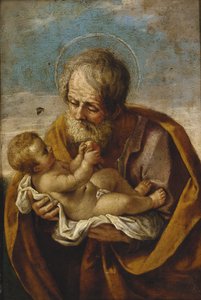 Joseph und das Christkind in seinen Armen