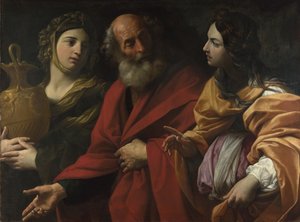 Lot und seine Töchter verlassen Sodom, ca. 1615