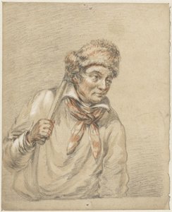 Mann mit Pelzmütze auf dem Kopf