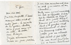 Brief an Andre Breton von Guillaume Apollinaire