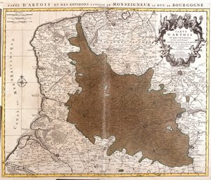 Karte von Artois (Pas de Calais, Frankreich) (Radierung)