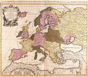 Karte von Europa (Radierung) von Guillaume Delisle