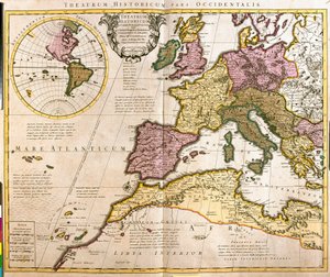 Karte von Europa und den nordafrikanischen Küsten von Guillaume Delisle
