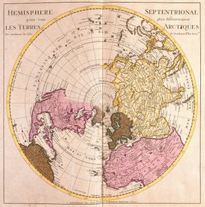 Karte der nördlichen Hemisphäre, Beschreibung des arktischen Landes (Starkes Wasser)