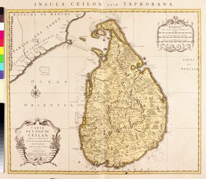 Karte der Insel Ceylon (Sri Lanka) (Radierung)
