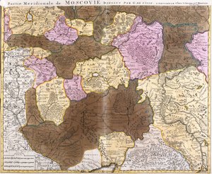 Karte des südlichen Teils des Großfürstentums Moskau (Russland)