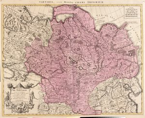 Russland, Kasachstan, Usbekistan, Kirgisistan, Tadschikistan, großer Teil Chinas (außer Südosten), Mongolei von Guillaume Delisle