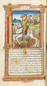 Gedrucktes Stundenbuch (Gebrauch von Rom): fol. 103v, St. Georg tötet den Drachen