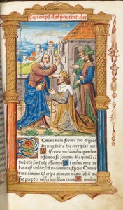Gedrucktes Stundenbuch (Gebrauch von Rom): fol. 65r, David und Samuel von Guillaume Le Rouge