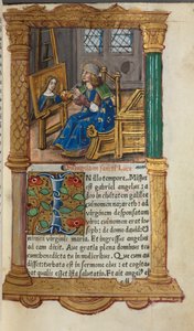 Gedrucktes Stundenbuch Gebrauch von Rom: fol.18r, St. Lukas, 1510 von Guillaume Le Rouge