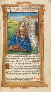 Gedrucktes Stundenbuch Gebrauch von Rom: fol. 112r, St. Agnes, 1510