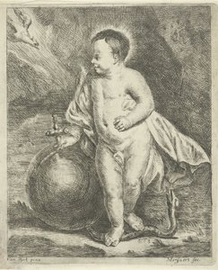 Christuskind mit Weltkugel und Schlange von Guillaume Pierre Mensaert