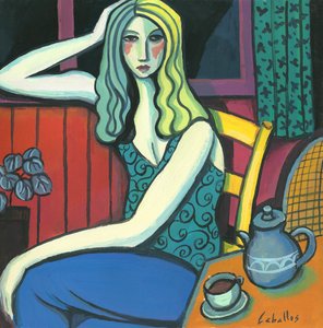 Mädchen trinkt Tee, 2008 von Guillermo Martí Ceballos
