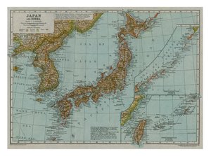 Karte von Japan und Korea, ca. 1910 von Gull Engraving Company