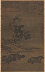 Hirtenjungen und Büffel in Landschaft von Guo Min