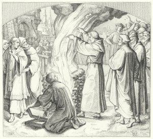 Martin Luther verbrennt die päpstliche Bulle in Wittenberg, 1520 von Gustav Ferdinand Leopold Konig