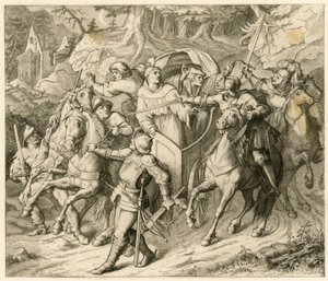 Die Entführung Martin Luthers auf seiner Rückreise - 1521 - durch Hauptmann von Berlepsch und Burkhard Hund, wegen der Bannbulle des Papstes und der Reichsacht des Kaisers