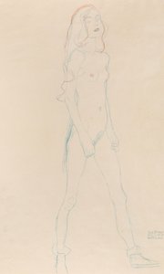 Ein nacktes junges Mädchen, ca. 1917 von Gustav Klimt