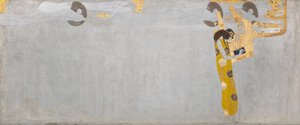 Beethovenfries: Die Sehnsucht nach Glück findet Stillung in der Poesie - Tafel 7, rechte Langwand