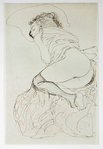 Weiblicher Akt, nach links gewandt von Gustav Klimt