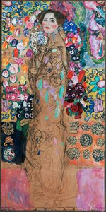 Dame mit Fächer von Gustav Klimt