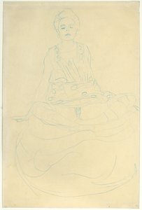 Sitzender Halbakt von vorne, ca. 1907
