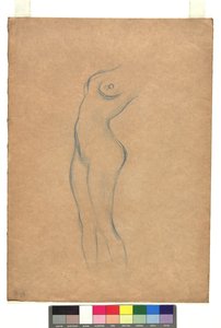 Studie zu einem stehenden weiblichen Akt nach links von Gustav Klimt
