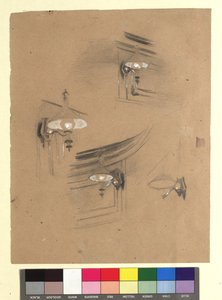 Studien zum "Zuschauerraum im Alten Burgtheater": Studien von vier Lampen von Gustav Klimt