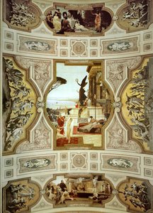 Wiener Burgtheater, Treppenhaus (links): Theater in Taormina, Detail von Gustav Klimt