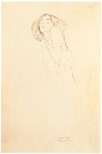 Frau von links von Gustav Klimt