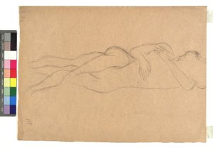 Zwei liegende Akte in Umarmung von Gustav Klimt