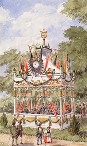 Der Musikpavillon des Wiener Schützenfestes von 1898 von Gustav Korompay