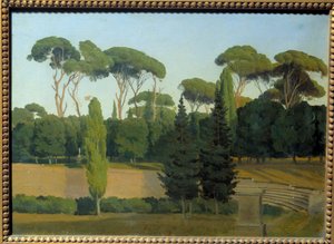 In den Gärten der Villa Borghese. Gemälde von Gustaf Wilhelm Palm (1810 - 1890) von Gustav Palm