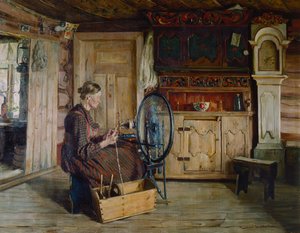 Innenraum vom Sandbu-Hof in Vaga von Gustav Wentzel