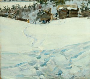 Bergbauernhof in Winterlandschaft