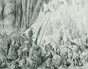 Der Hof des Königs von Serendib, ca. 1868 von Gustave (after) Dore