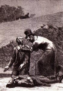 Javert erkennt Valjean - in „Les Misérables“ von Victor Hugo, ill. von Brion, Hrsg. Hetzel und Lacroix