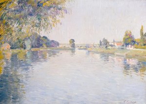 Vue de la Seine et de la rive d’Argenteuil, vers le pont de