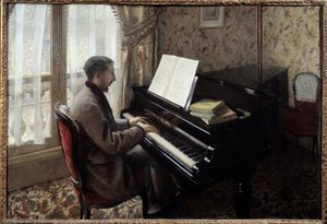Junger Mann, der Klavier spielt von Gustave Caillebotte