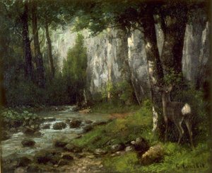 Courbet - Rehe im Wald, ca. 1839-1877 von Gustave Courbet