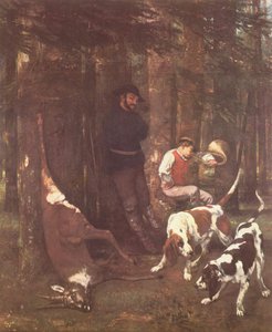 Die Beute (Jagd mit Hunden) von Gustave Courbet