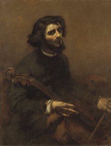 Der Cellist (Selbstporträt) von Gustave Courbet