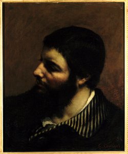 Selbstporträt mit gestreiftem Kragen von Gustave Courbet