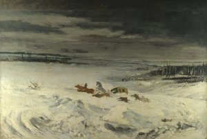 Die Diligence im Schnee, 1860 von Gustave Courbet