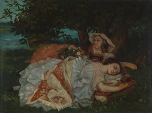 Junge Damen am Ufer der Seine, vor 1857 von Gustave Courbet