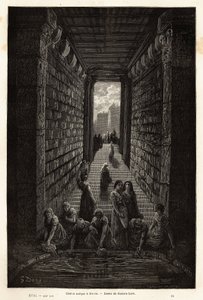 Eine antike Zisterne, noch in Gebrauch, in Merida. Illustration der Reise nach Spanien von Gustave Doré (1832-1883) Illustrator und Baron Ch. Davillier Redakteur, 1862, veröffentlicht in "Le tour du monde, nouveau journal des voyages" von Gustave Dore