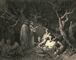 Und sofort rief der Stamm aus, Warum hast du mich gepflückt, um 1890 von Gustave Dore