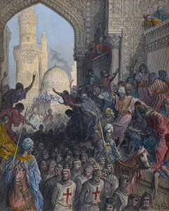 Ankunft der Gefangenen von Minieh in Kairo - Siebter Kreuzzug 1248-1254, geführt von Ludwig dem Heiligen