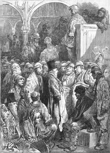 Billingsgate - Eröffnung des Marktes, 1872 von Gustave Dore