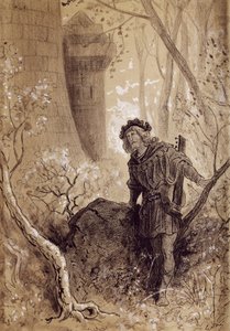 Blondel hört die Stimme von Richard Löwenherz, Illustration für Gargantua und Pantagruel von François Rabelais, Gravur von Gustave Doré